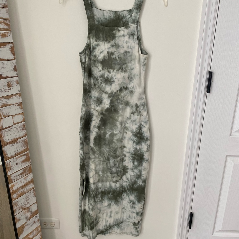 House of Harlow green tie dye bodycon maxi dress with high neck